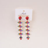 Woman's  Flower Design Earring Multi Color